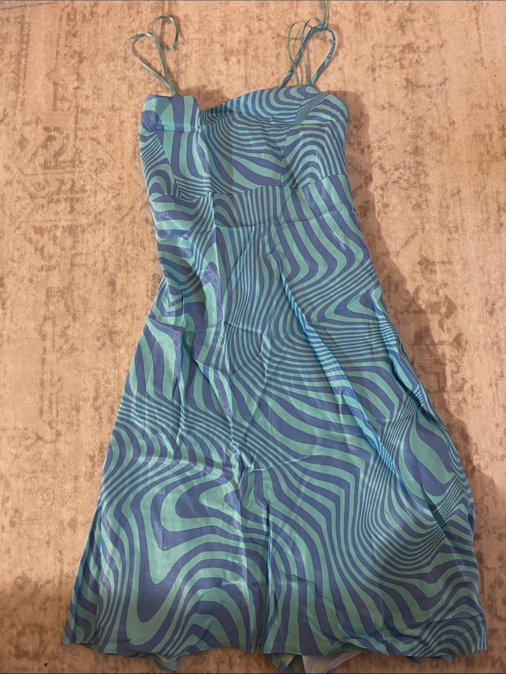 Zara Blue and Teal Mini Dress